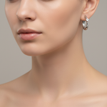 Load image into Gallery viewer, EHB56863. 14k Solid Yellow Gold Diamond Huggie Hoop Earrings