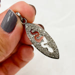 Load image into Gallery viewer, DP073. Diamond Sterling Silver Marquise Shape Snake Pendant