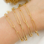 Load image into Gallery viewer, Gold Plated 925 Sterling Silver Smooth Paperclip Link Chains