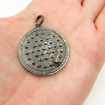 Load image into Gallery viewer, DP406. Diamond Sterling Silver Round Pendant