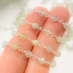 Load image into Gallery viewer, Shop Now Coated Aquamarine Sterling Silver Wire Chain