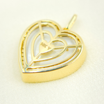 Load image into Gallery viewer, PHD38684MOP. 14k Solid Gold Mother of Pearl, Diamonds & Ruby Heart Pendant