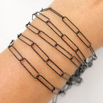 Load image into Gallery viewer, Black Rhodium Sterling Silver Diamond Cut Paperclip Chain