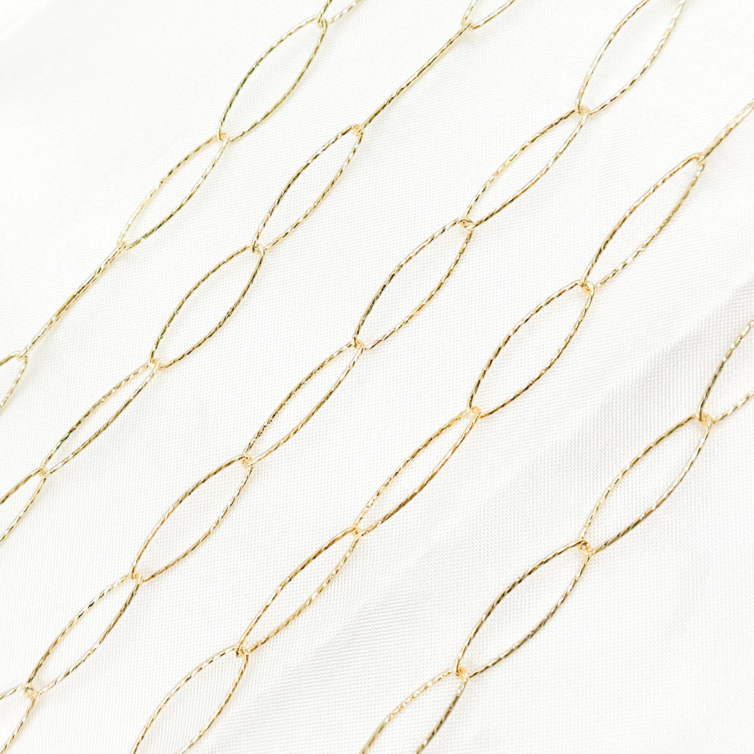 925 Sterling Silver Diamond Cut Oval Link Chain