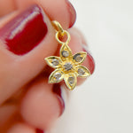 Load image into Gallery viewer, DC553. Diamond Sterling Silver Flower Charm