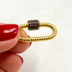 Load image into Gallery viewer, Buy Now Silver Oval Twisted Wire Carabiner Clasp with Gemstones