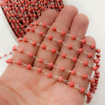 Load image into Gallery viewer, Buy Coral Sterling Silver Wire Chain