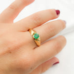 Load image into Gallery viewer, 14K Solid Yellow Gold Emerald Ring.