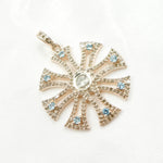Load image into Gallery viewer, DP460. Diamond & Sterling Silver Fancy Shape Pendant with Polki Diamond and Gemstone