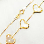 Load image into Gallery viewer, BR402583. 14K Solid Gold Mother of Pearl Heart Bracelet
