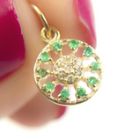 Load image into Gallery viewer, 14K Solid Gold Diamond Circle Charm. GDP471