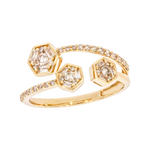 Load image into Gallery viewer, 14K Solid Gold Diamond Hexagon Ring