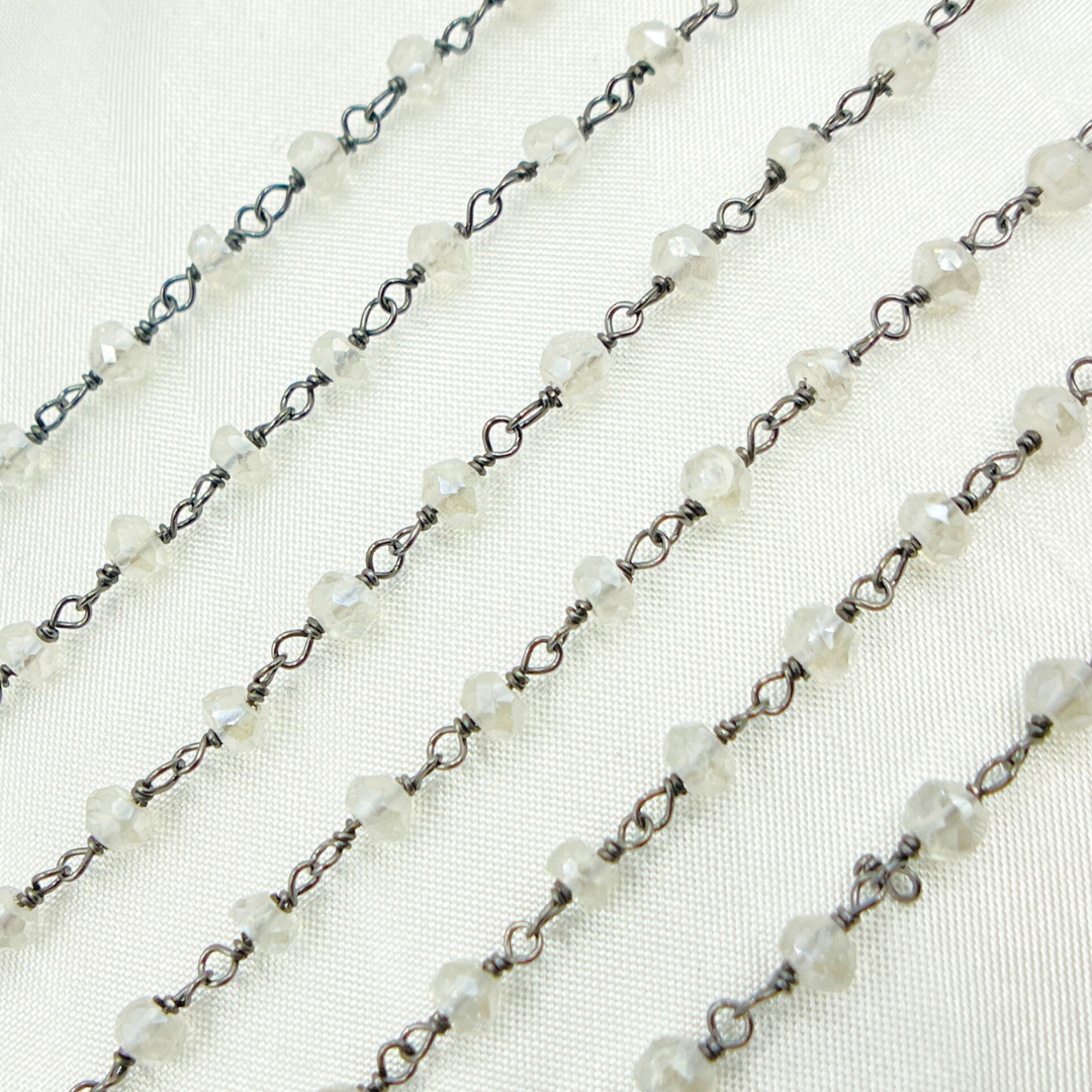 Coated White Topaz Wire Wrap Chain. TOP1