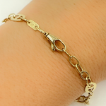 Load image into Gallery viewer, 501108MGG Bracelet. 14K Solid Yellow Gold Flat Marina Link Bracelet