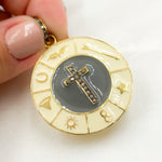 Load image into Gallery viewer, Silver Round Cross Enamel Pendant