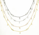 Load image into Gallery viewer, CZ34. Tear Drop Shape Dangle & Oval Connector Cubic Zirconia Chain