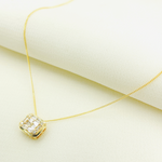 Load image into Gallery viewer, PFD32461. 14k Solid Gold Diamond Rectangle Necklace