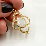 Load image into Gallery viewer, DP245. Diamond Sterling Silver Flower Pendant with Gemstone