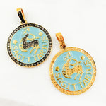 Load image into Gallery viewer, DP621A. Diamond Sterling Silver Sagittarius Zodiac Enamel Pendant