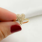 Load image into Gallery viewer, 14K Solid Yellow Gold Diamond Heart Ring.