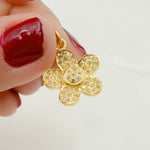 Load image into Gallery viewer, DC481. Diamond Sterling Silver Flower Charm