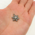 Load image into Gallery viewer, DSC033. Diamond Sterling Silver Flower Charm with Gemstone