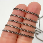 Load image into Gallery viewer, X11OX. Oxidized Sterling Silver Flat Curb Chain
