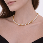 Load image into Gallery viewer, NFR72697. 14K Solid Yellow Gold Diamond Tennis Necklace