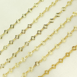 Load image into Gallery viewer, Gold Plated 925 Sterling Silver Diamond Cut Rhomb Link Chains