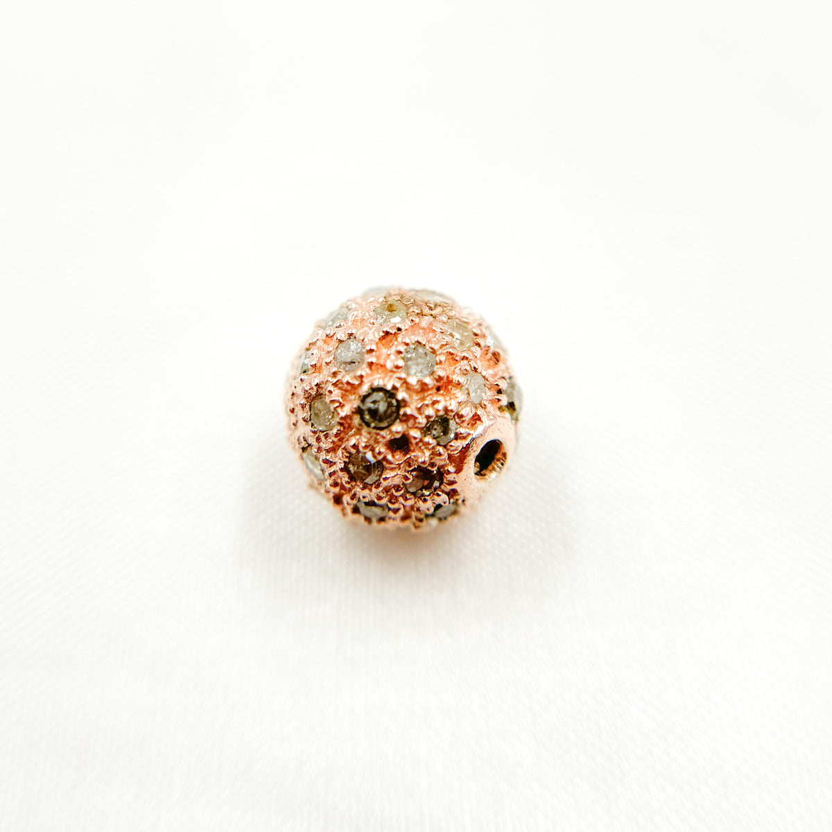 DC831. Diamond & Sterling Silver Round Bead