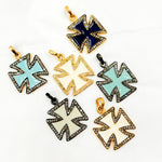 Load image into Gallery viewer, Diamond Sterling Silver Cross Enamel Pendant