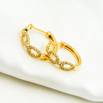 Load image into Gallery viewer, EHF57038. 14K Solid Gold Diamond Chain Hoops
