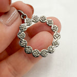 Load image into Gallery viewer, DC259. Diamond Sterling Silver Fancy Shape Round Pendant