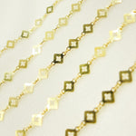 Load image into Gallery viewer, Gold Plated 925 Sterling Silver Flat Rhomb Link Chains