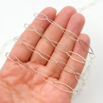 Load image into Gallery viewer, Shop Now Sterling Silver Flat Marquise Shape Link Chain