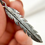Load image into Gallery viewer, Diamond Sterling Silver Long Leaf Pendant