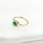 Load image into Gallery viewer, 14K Solid Gold Diamond and Emerald Ring