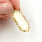 Load image into Gallery viewer, DP815A. Diamond Sterling Silver Hexagon Enamel Pendant