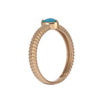 Load image into Gallery viewer, CR97283TQ5. 14K Solid Gold Turquoise Heart Ring