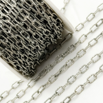 Load image into Gallery viewer, Silver Round Hammered Paperclip Chain