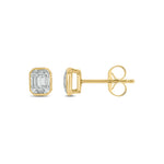 Load image into Gallery viewer, EFB52395. 14K Solid Gold Diamond Baguette Stud Earrings