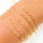 Load image into Gallery viewer, 1370FGF. 14K Yellow Gold Filled Flat Diamond and Round Link Chain