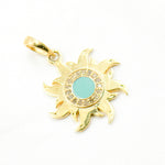 Load image into Gallery viewer, DP652A. Diamond Sterling Silver Sun Enamel Pendant