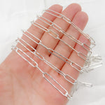 Load image into Gallery viewer, Sterling Silver Smooth Paperclip Chain