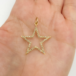 Load image into Gallery viewer, 14K Solid Gold Diamonds Star Charm. GDP71