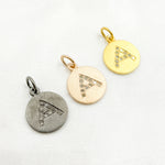 Load image into Gallery viewer, DC060. Diamond Sterling Silver Letter "A" Round Charm
