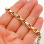 Load image into Gallery viewer, Buy 14K Solid Gold Hollow Flat Cable Link Bracelet
