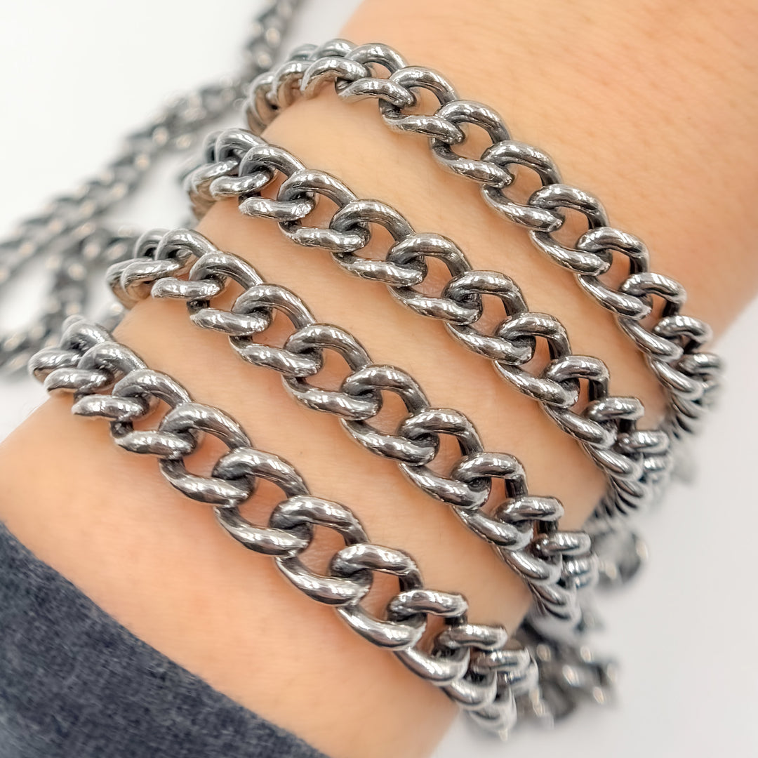 Buy Now Oxidized Sterling Silver Curb Chain
