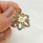 Load image into Gallery viewer, DP218. Diamond Sterling Silver Flower Pendant with Gemstone