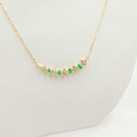 Load image into Gallery viewer, NFE71566. 14K Solid Gold Diamond and Gemstone Flower & Baguette Necklace